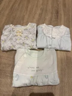 【綿100%】西松屋 50-60 2wayオール 3枚セット 夏用 洗い替え