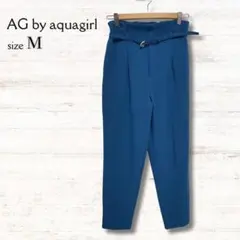 エージーバイアクアガール テーパードパンツ 緑系 M ウエストゴム ベルト付