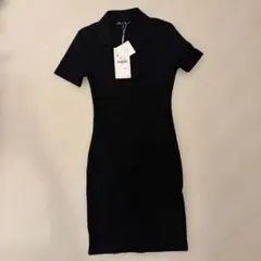 新品タグ付き☆ ZARA ブラックポロワンピースのサムネイル