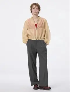 GU タックワイドパンツ グレー Mサイズ