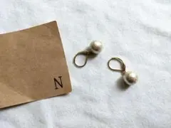 1cmコットンパールピアス　イヤリング　ハンドメイドピアス