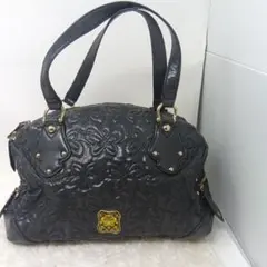 ANNA SUI アナスイ ハンドバッグ ミニボストン レザー キルティング 黒