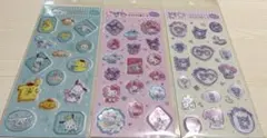 【正規品】サンリオ　すりガラス風シール　3点セット