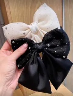 ☆新品☆ 大きめリボンバレッタ ヘアアクセサリー　ヘアアレンジ　ヘアリボン