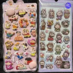 クレヨンしんちゃん　ぷくぷくシール　ラブブ　ボンボンドロップシール2セット