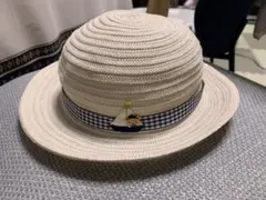 ベビー帽子 セーリングボート刺繍 ホワイト