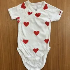 赤いハート柄 3m60サイズ ベビー肌着