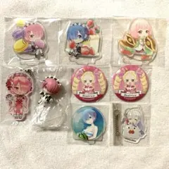 リゼロ　アクスタ　缶バッジ　アクキー　フィギュアセット