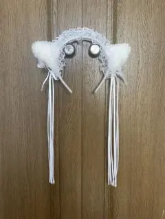 猫耳カチューシャ フワフワ ホワイト