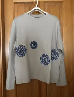 Y's for Living グレー 花柄刺繍 長袖Tシャツのサムネイル