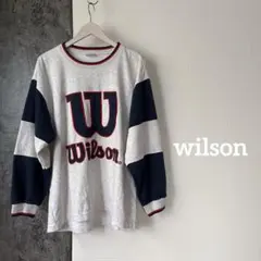 ⭐︎548 wilson ウィルソン 90s✨バイカラー 長袖 トップススウェット