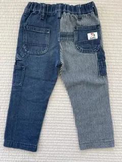 デニムストライプ パッチワークパンツ