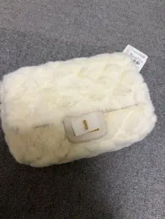 アイボリー ファー キルティング ショルダーバッグ