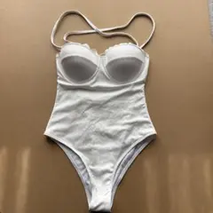 ホワイト ワンピース水着 ビキニ　S