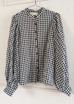 merlot ギンガムチェック 長袖シャツ