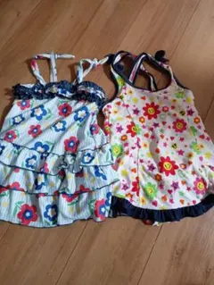 花柄フリル水着2点セット 120センチ
