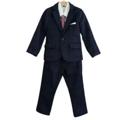 フォーマルスーツ　男の子　100cm　4点セット　ネイビー　七五三　結婚式