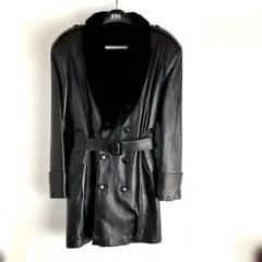 羊皮&ブラックミンク　リバーシブル ダブルショートコート