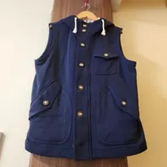 BURBERRY BLACK LABEL フード付きベストパーカー M　三陽商会