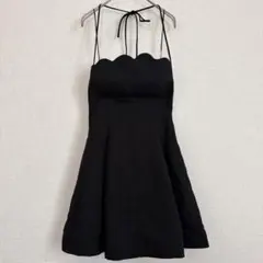 美品 ITSCICICO ブラック ノースリーブ ミニワンピース 【XS】古着