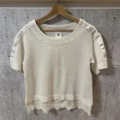 niko and ... ホワイトニットTシャツ