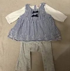 プティマイン　ストライプロンパース