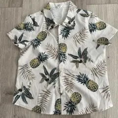 パイナップル柄 アロハシャツ　半袖シャツ