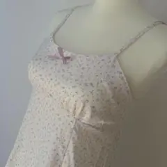 小花柄 ロングキャミワンピース 薄いピンク