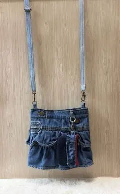☆ハンドメイド デニムフリルスマホショルダー☆