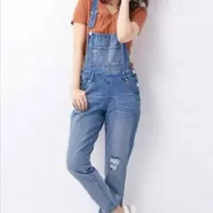 【INGNI／イング】デニム　オーバーオール　　ダメージ　Mサイズ