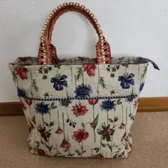 ハンドメイド　トートバック　ファスナー付き