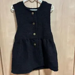 ブラック フリルデザイン ベスト M