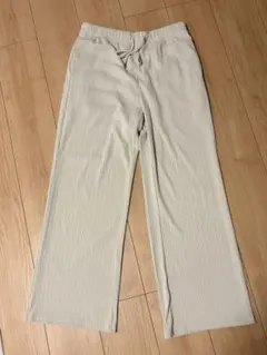 GU リブプルオンパンツ　Lサイズ標準丈 ナチュラル