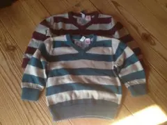 babyGAPギャップ　コットンボーダーセーター　３−４才　双子