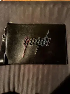 Gucci ブラックレザー クラッチバッグ