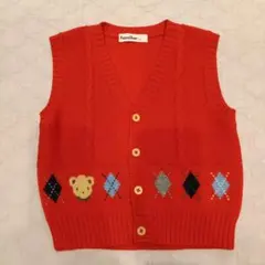 【最終お値下げ】familiar 赤ベスト 100センチ