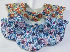 もくもくスタイ　ハンドメイド　リバティ柄スタイ2枚セット