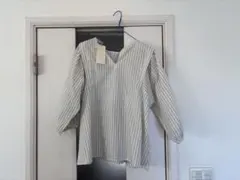 ストライプ Vネック 長袖チュニック