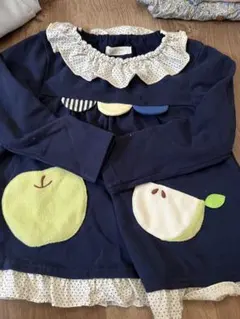 BABY CHEER フルーツモチーフ 長袖カットソー M 青リンゴ