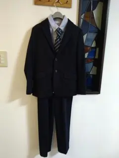 GU ネイビー スーツ 140サイズ ストライプネクタイ付き