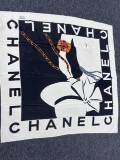 CHANEL シルクスカーフ ボウタイデザイン