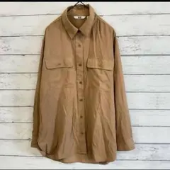 UNIQLO ベージュ シャツ M 長袖 オーバーサイズ 春秋✨レディース