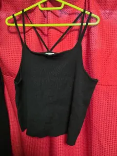 ブラック クロップドトップス 3XL
