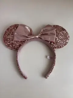 ミニー耳カチューシャ ピンク スパンコール