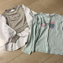 キッズ　kids 120 女の子　フリル付きカットソー　長袖　長袖Tシャツ