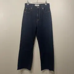 美シルエット◎ZARA デニム ワイドカットオフ MEX26 インディゴ
