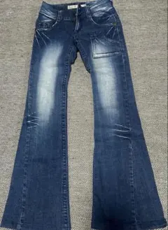 y2k ブーツカットデニム・フレアデニム ダークブルー