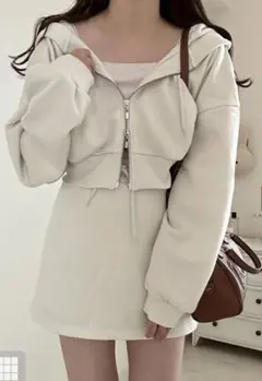 パーカー ミニスカート裏起毛スウェットセットアップ GRL