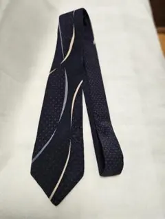 ス*フ様 ネイビー 幾何学模様 ネクタイ 100%シルク