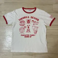 世田谷ベース リンガー半袖Tシャツ 両面プリント入りロード 